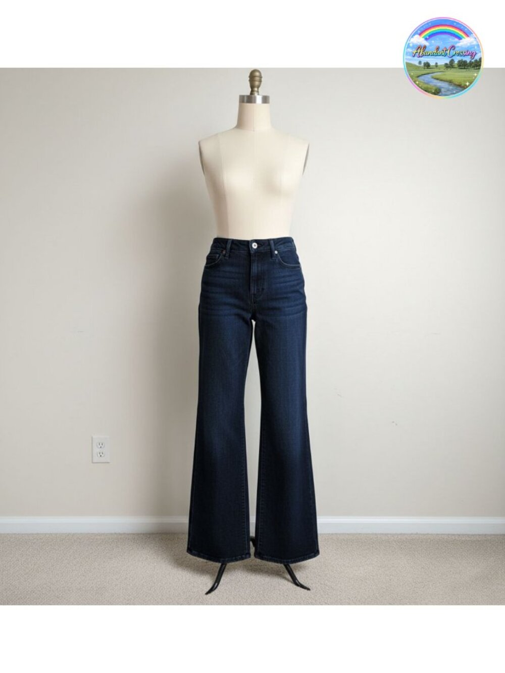 Trouser Jeans Wide Leg Flare Fit Cotton Blend Women's